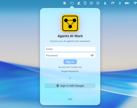 Sign in to Agents At Work on your Mac