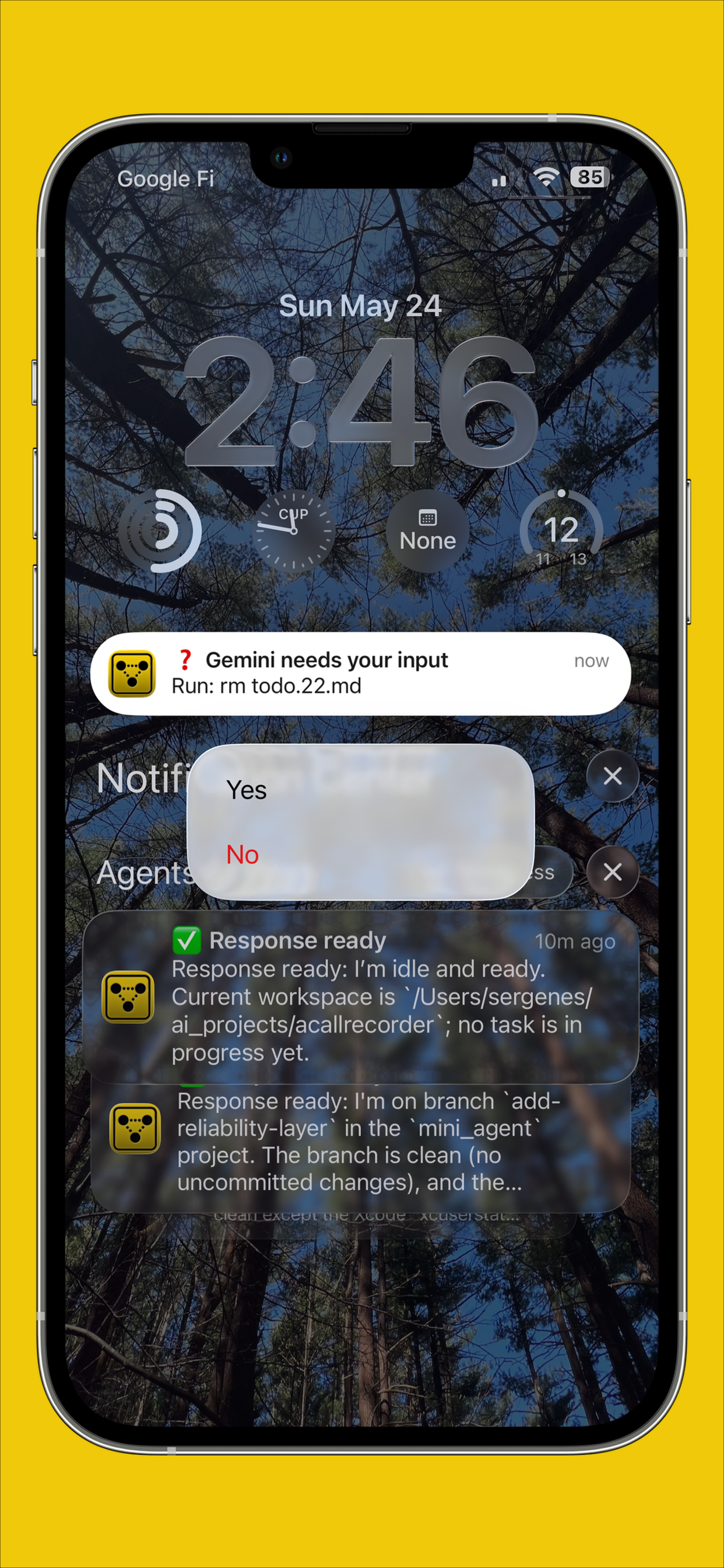 Push notification on the lock screen